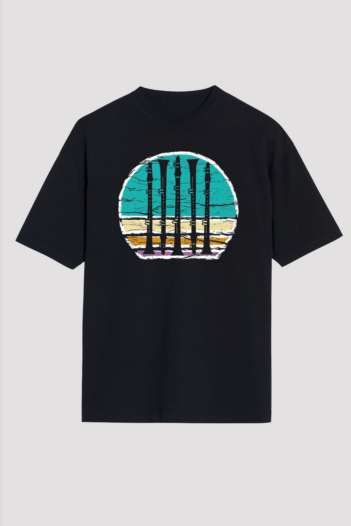 Klarnetçi Siyah Oversize Tişört Oversize T-shirt - TişörtFabrikası