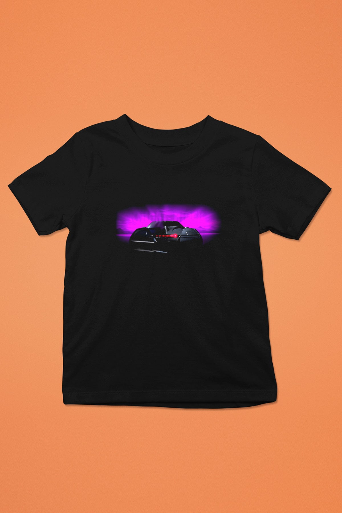 Knight Rider Baskılı Siyah Unisex Çocuk Tişört
