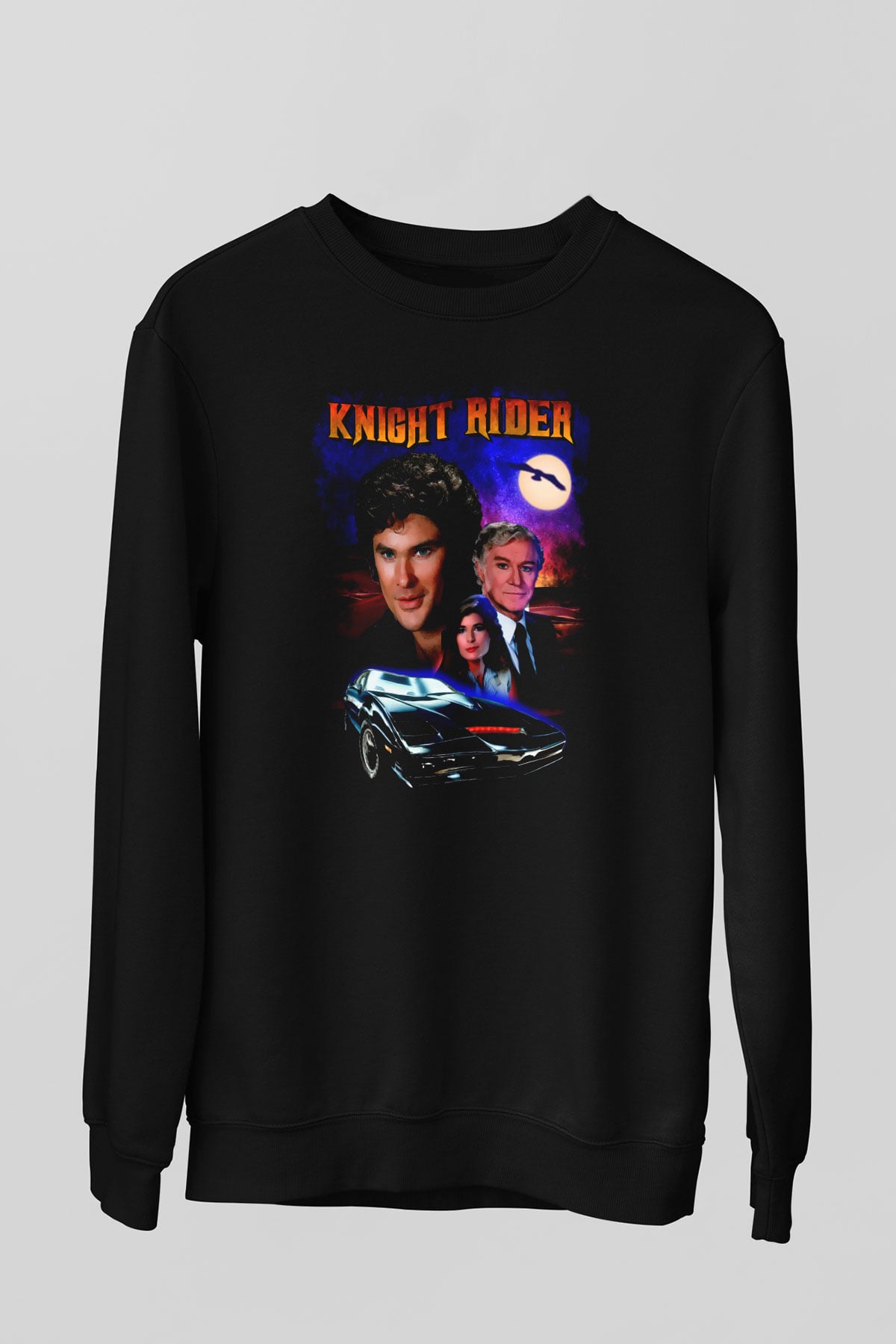 Knight Rider Siyah Unisex  Sweatshirt