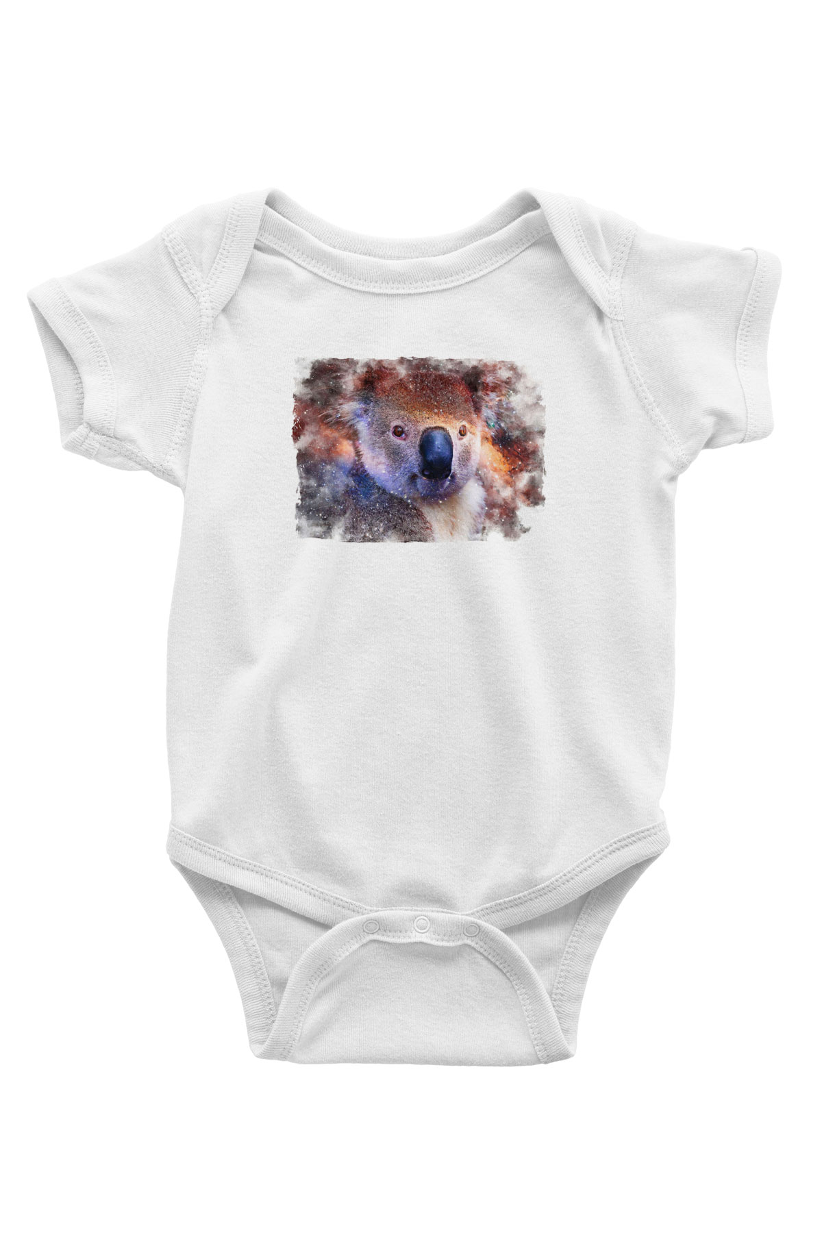 Koala Baskılı Beyaz Unisex Bebek Body - Zıbın