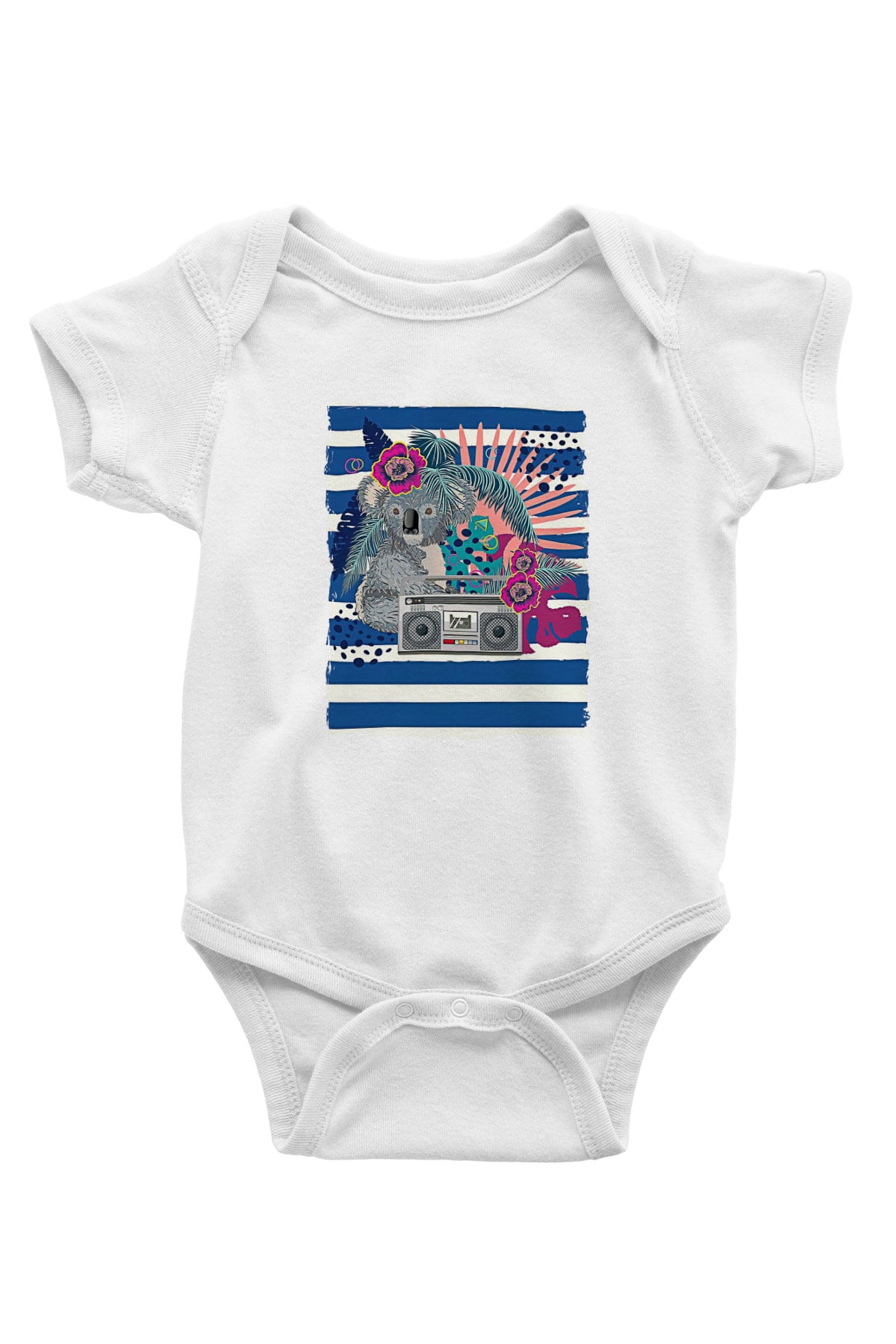Koala Baskılı Beyaz Unisex Bebek Body - Zıbın