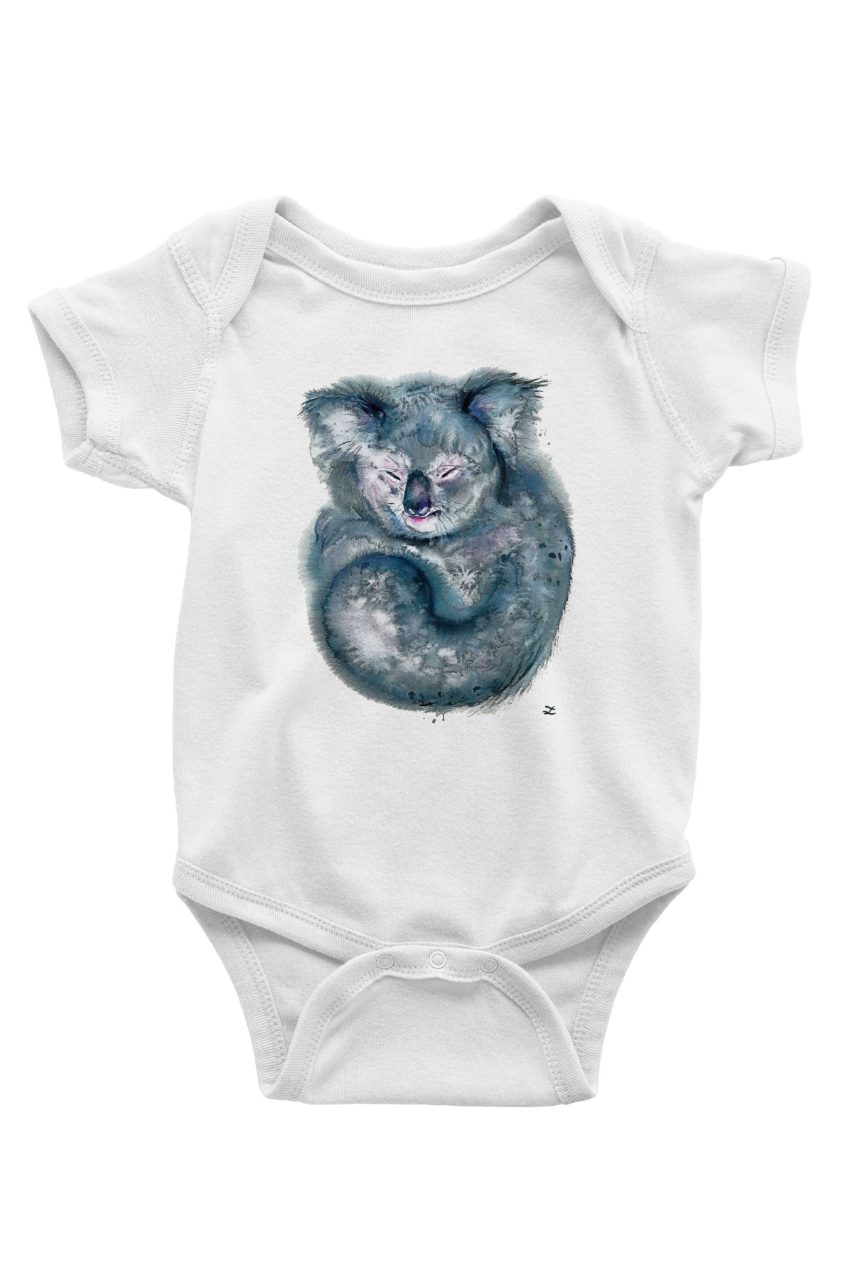 Koala Baskılı Beyaz Unisex Bebek Body - Zıbın