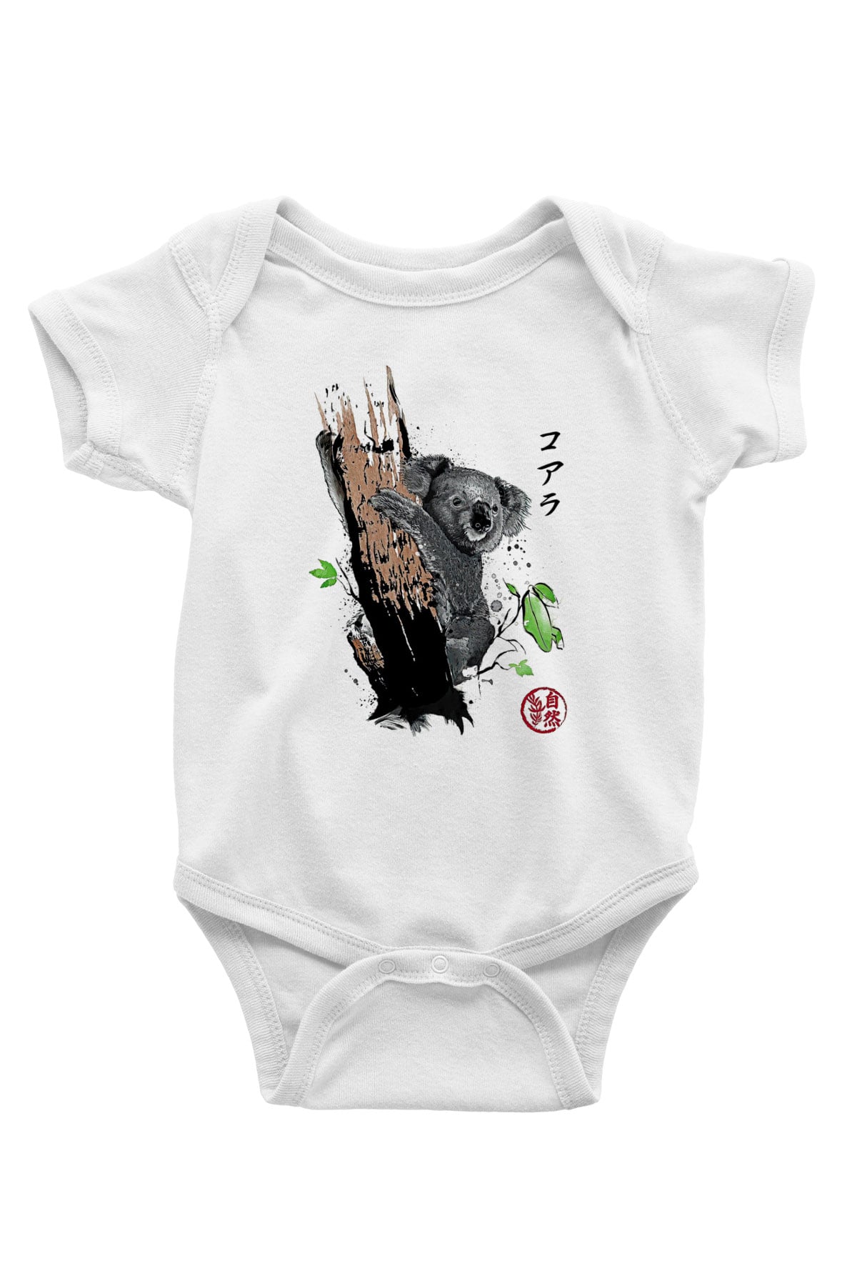 Koala Baskılı Beyaz Unisex Bebek Body - Zıbın