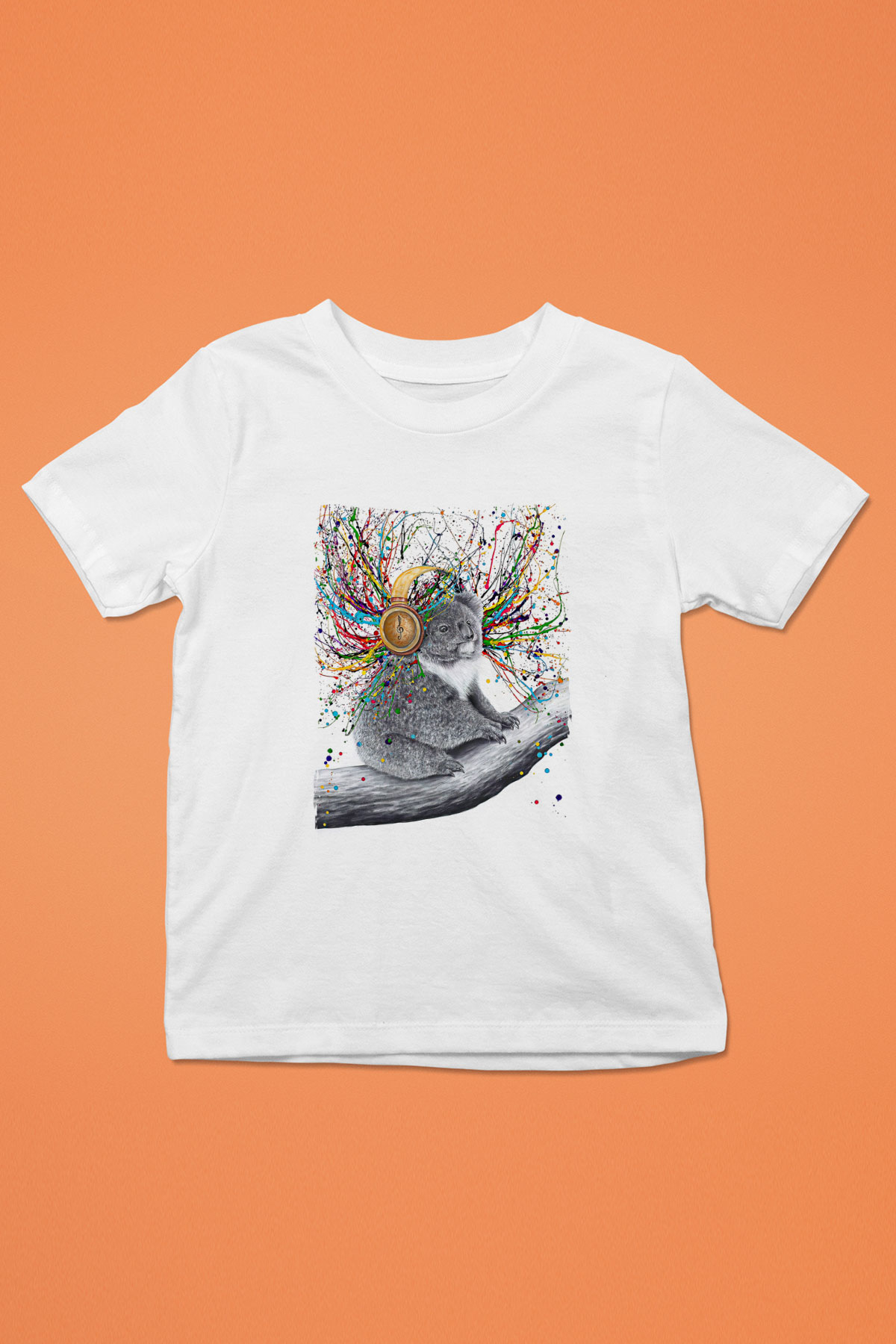 Koala Baskılı Beyaz Unisex Beyaz Çocuk Tişört - Tshirt