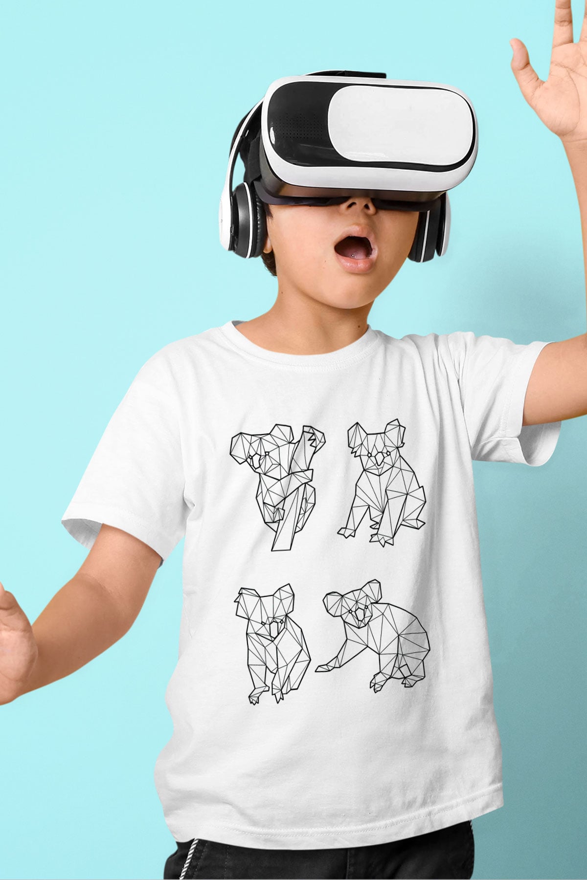 Koala Baskılı Beyaz Unisex Beyaz Çocuk Tişört - Tshirt
