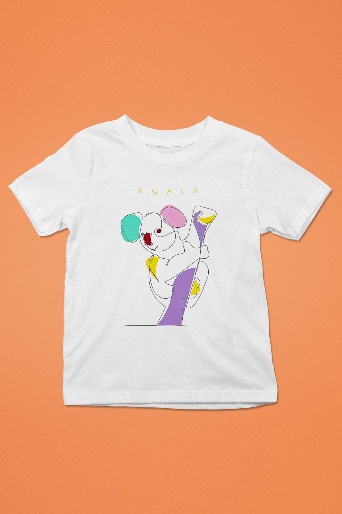 Koala Baskılı Beyaz Unisex Beyaz Çocuk Tişört - Tshirt