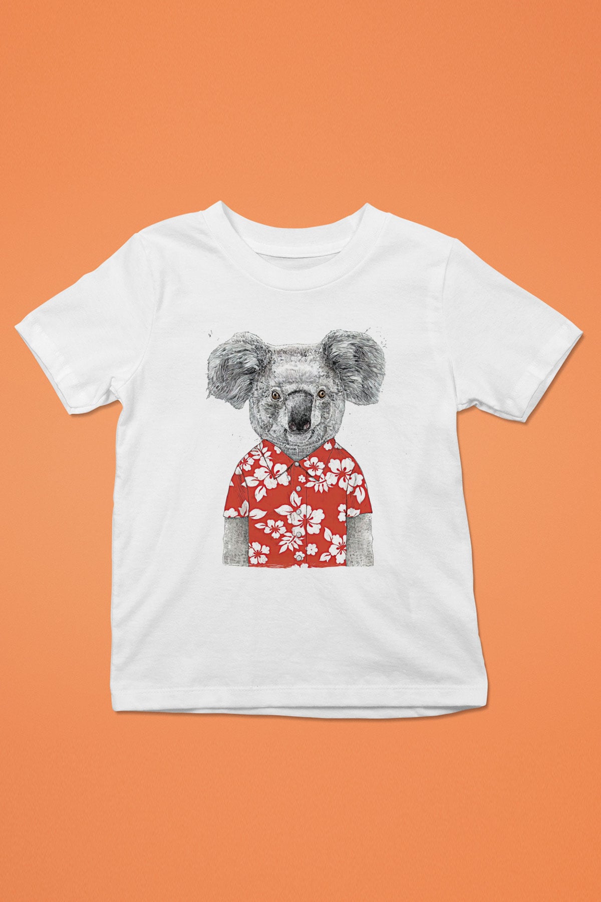 Koala Baskılı Beyaz Unisex Beyaz Çocuk Tişört - Tshirt