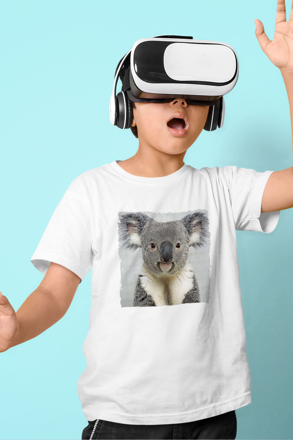 Koala Baskılı Beyaz Unisex Beyaz Çocuk Tişört - Tshirt