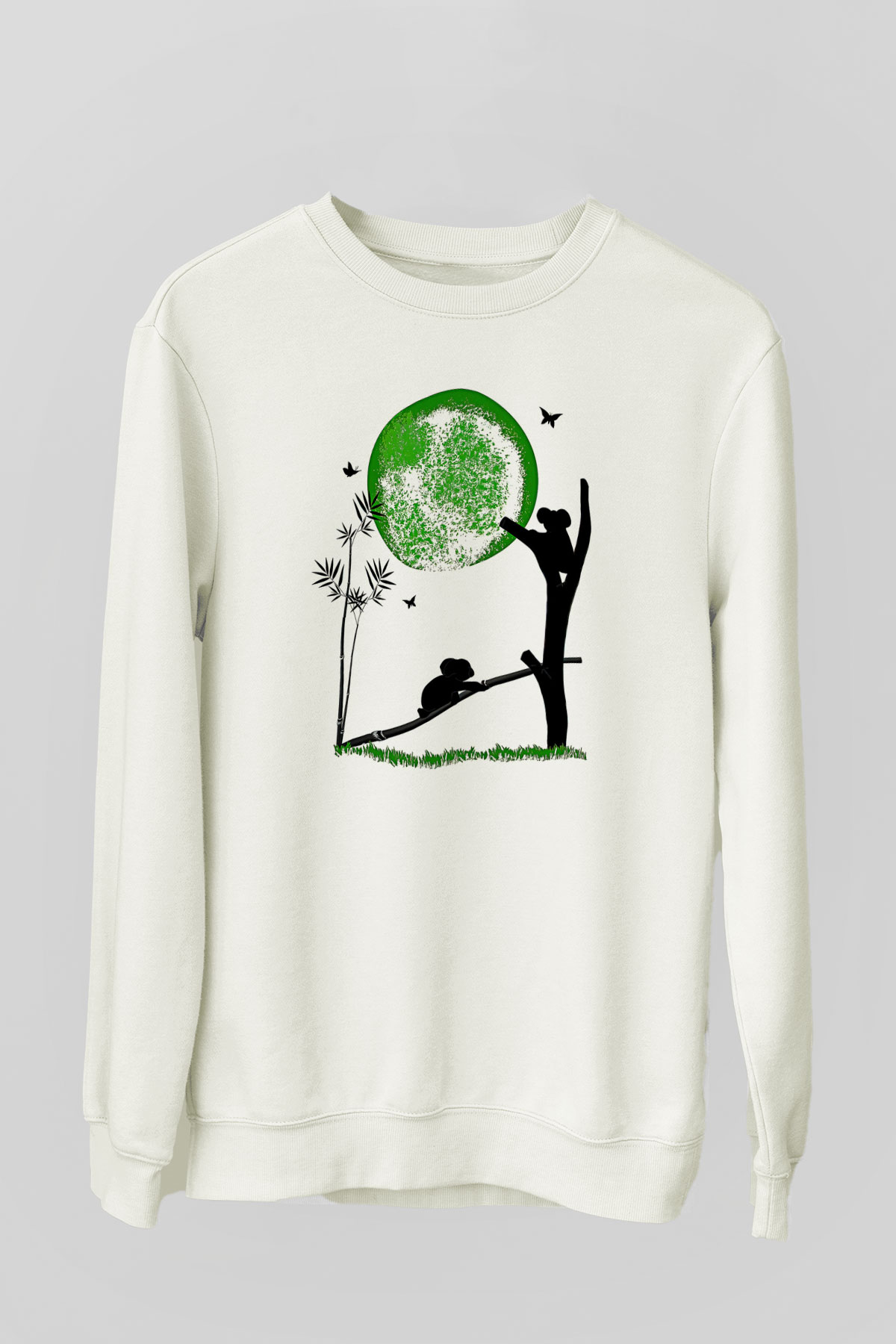 Koala Baskılı Beyaz Unisex Sweatshirt