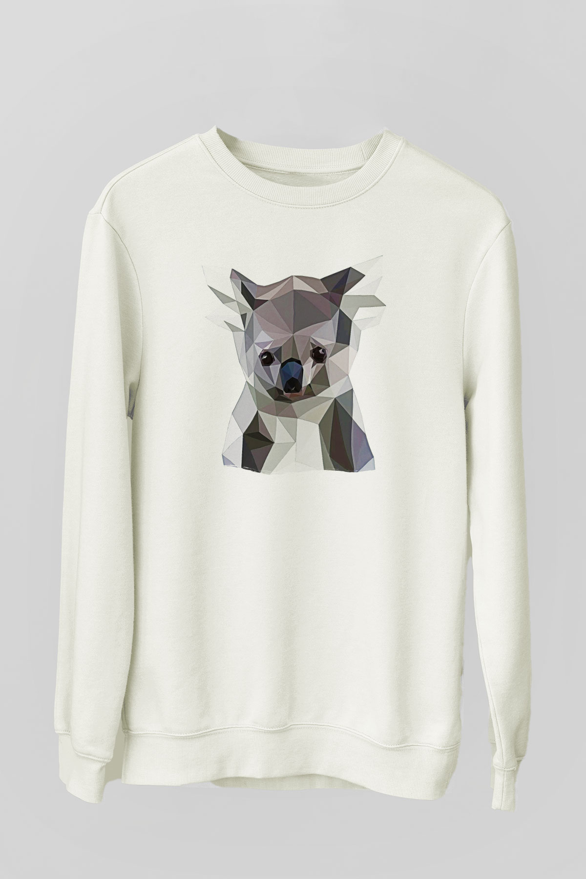 Koala Baskılı Beyaz Unisex Sweatshirt
