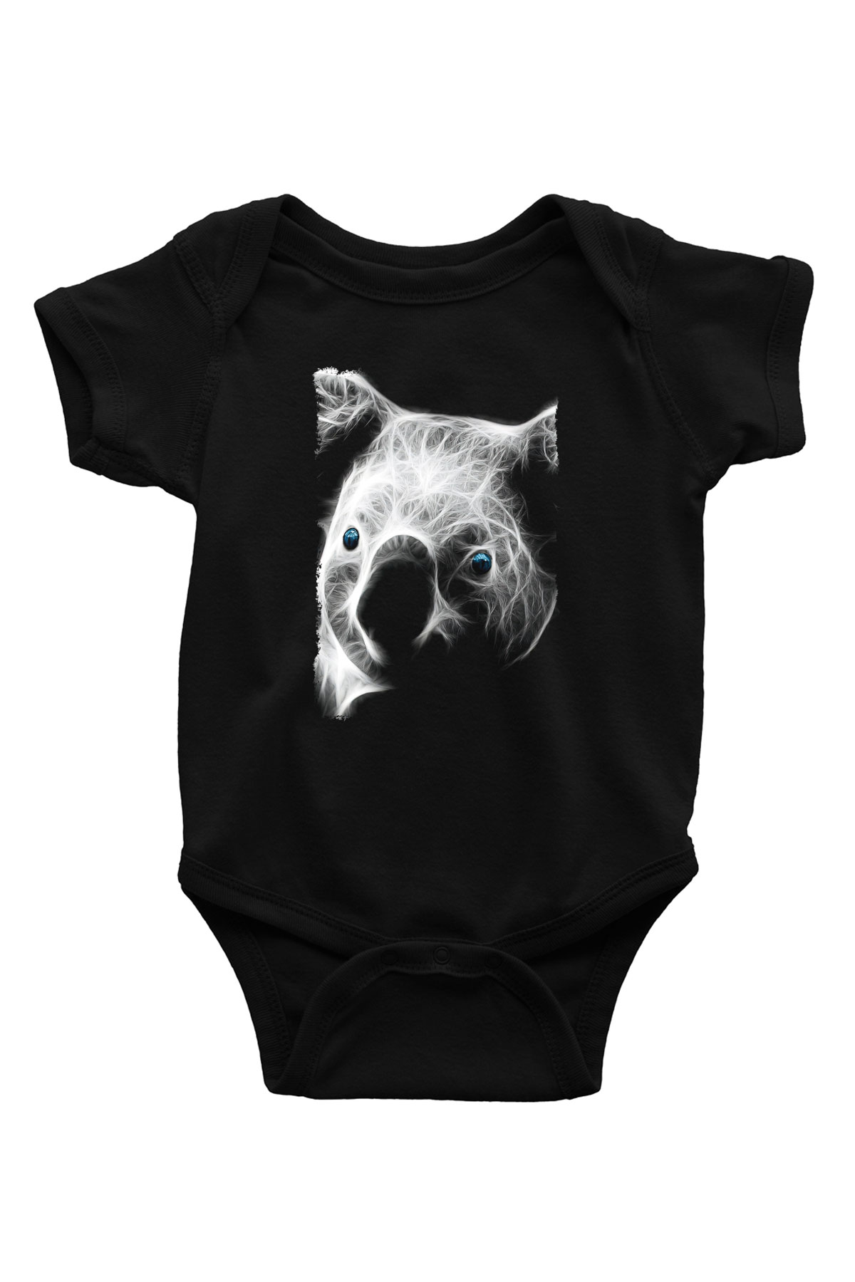 Koala Baskılı Unisex Siyah Bebek Body - Zıbın