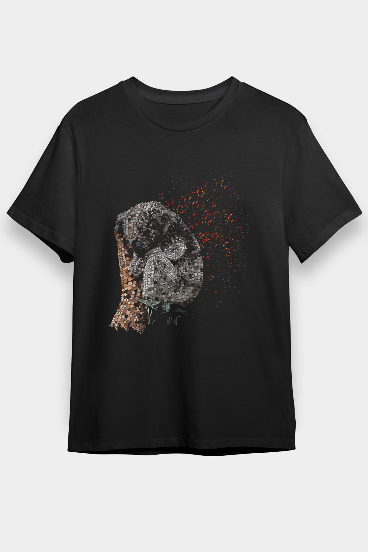 Koala Baskılı Unisex Siyah Tişört - Tshirt