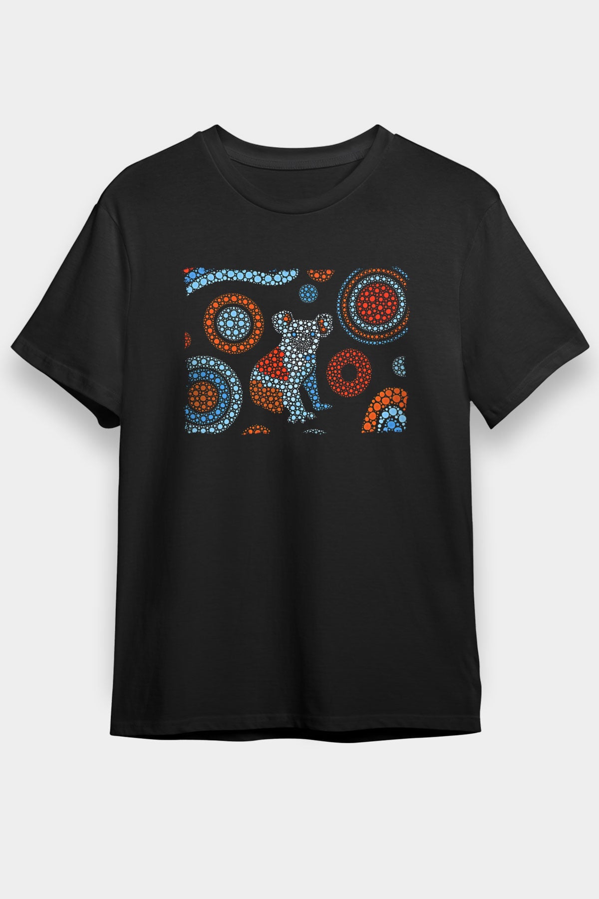 Koala Baskılı Unisex Siyah Tişört - Tshirt
