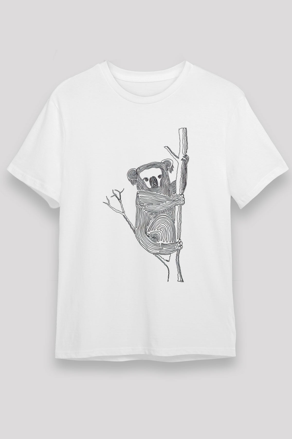 Koala Unisex Baskılı Beyaz Tişört - Tshirt