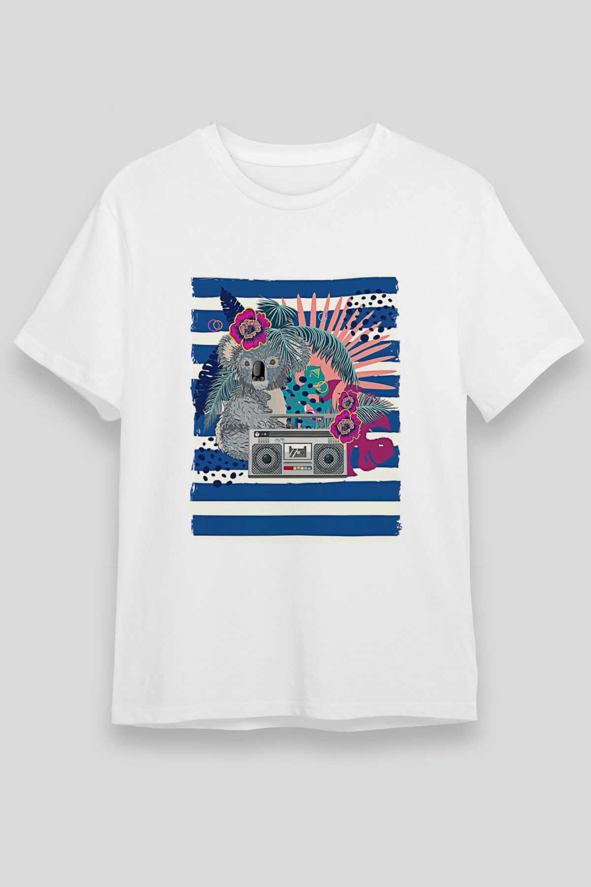 Koala Unisex Baskılı Beyaz Tişört - Tshirt