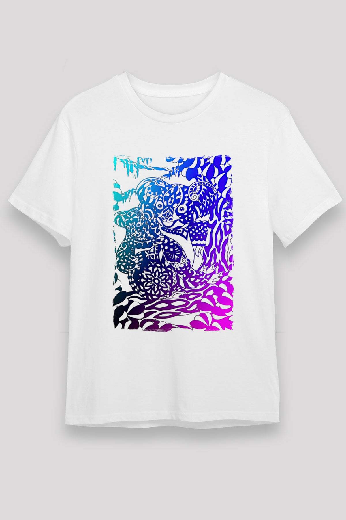 Koala Unisex Baskılı Beyaz Tişört - Tshirt