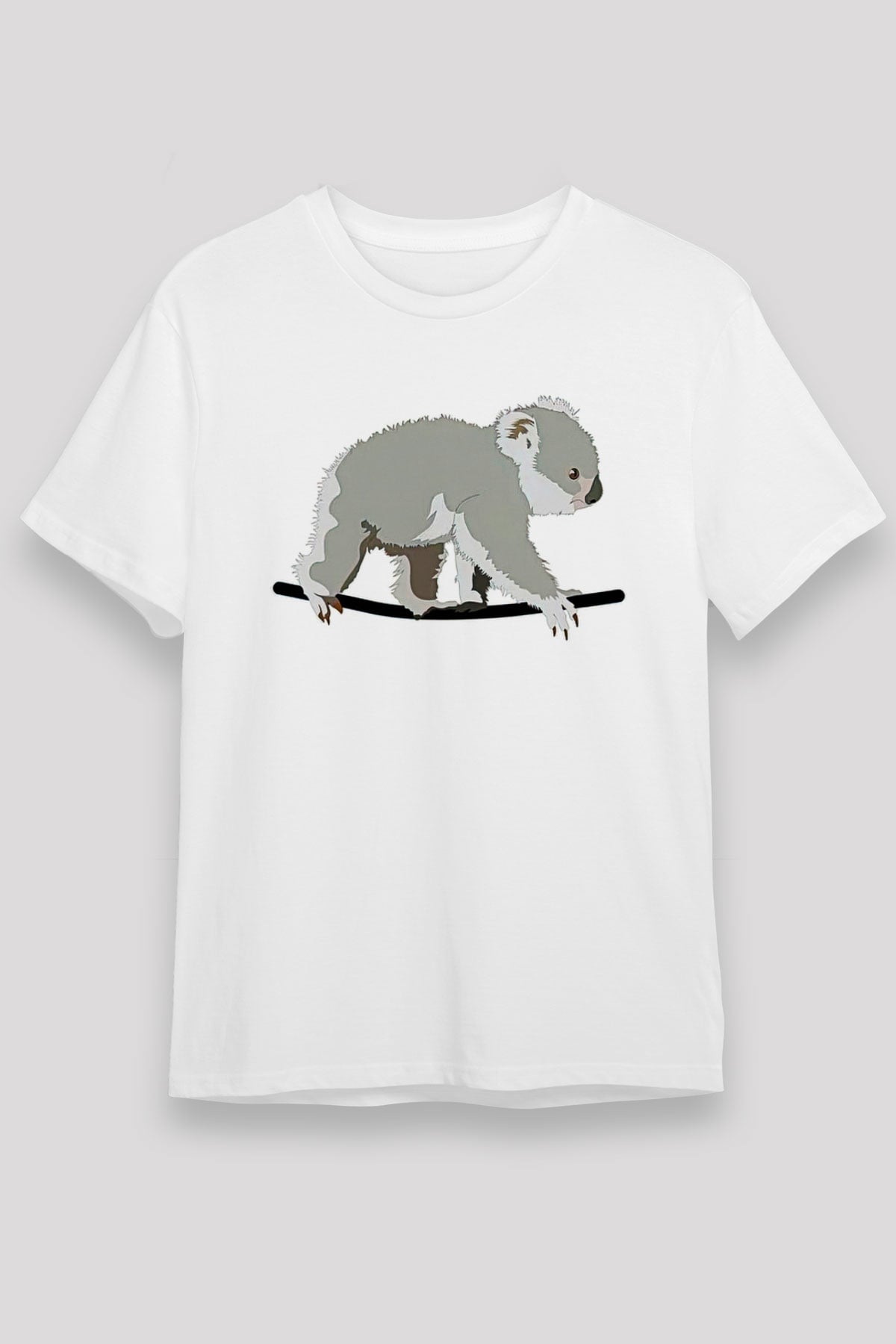 Koala Unisex Baskılı Beyaz Tişört - Tshirt