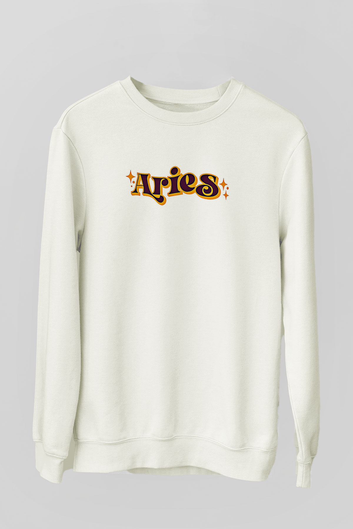 Koç Burcu Baskılı Beyaz Unisex Sweatshirt