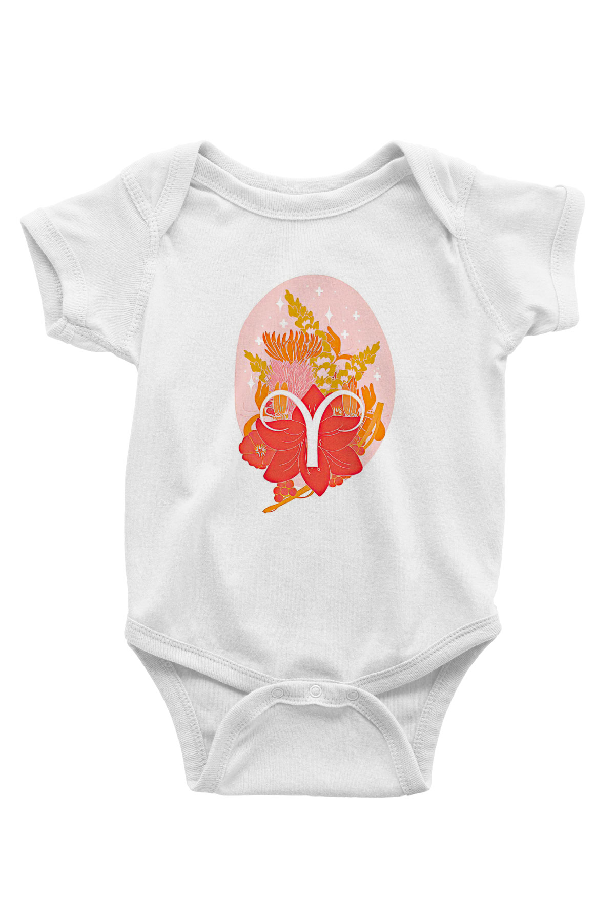 Koç Burcu Baskılı Unisex Siyah Bebek Body - Zıbın