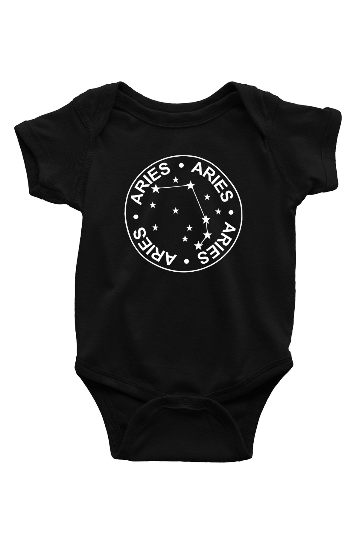 Koç Burcu Baskılı Unisex Siyah Bebek Body - Zıbın