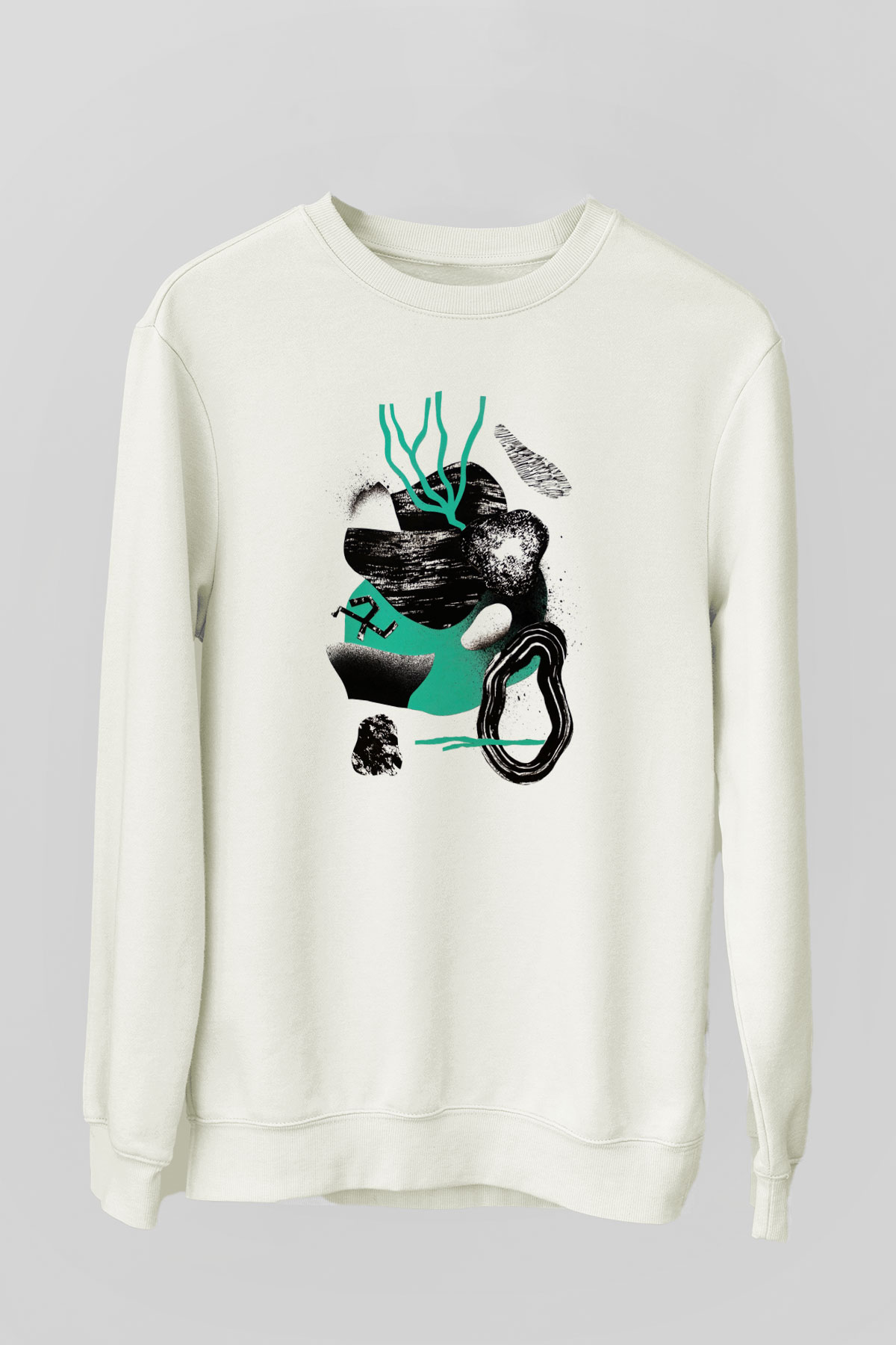 Kolaj Beyaz Unisex Sweatshirt