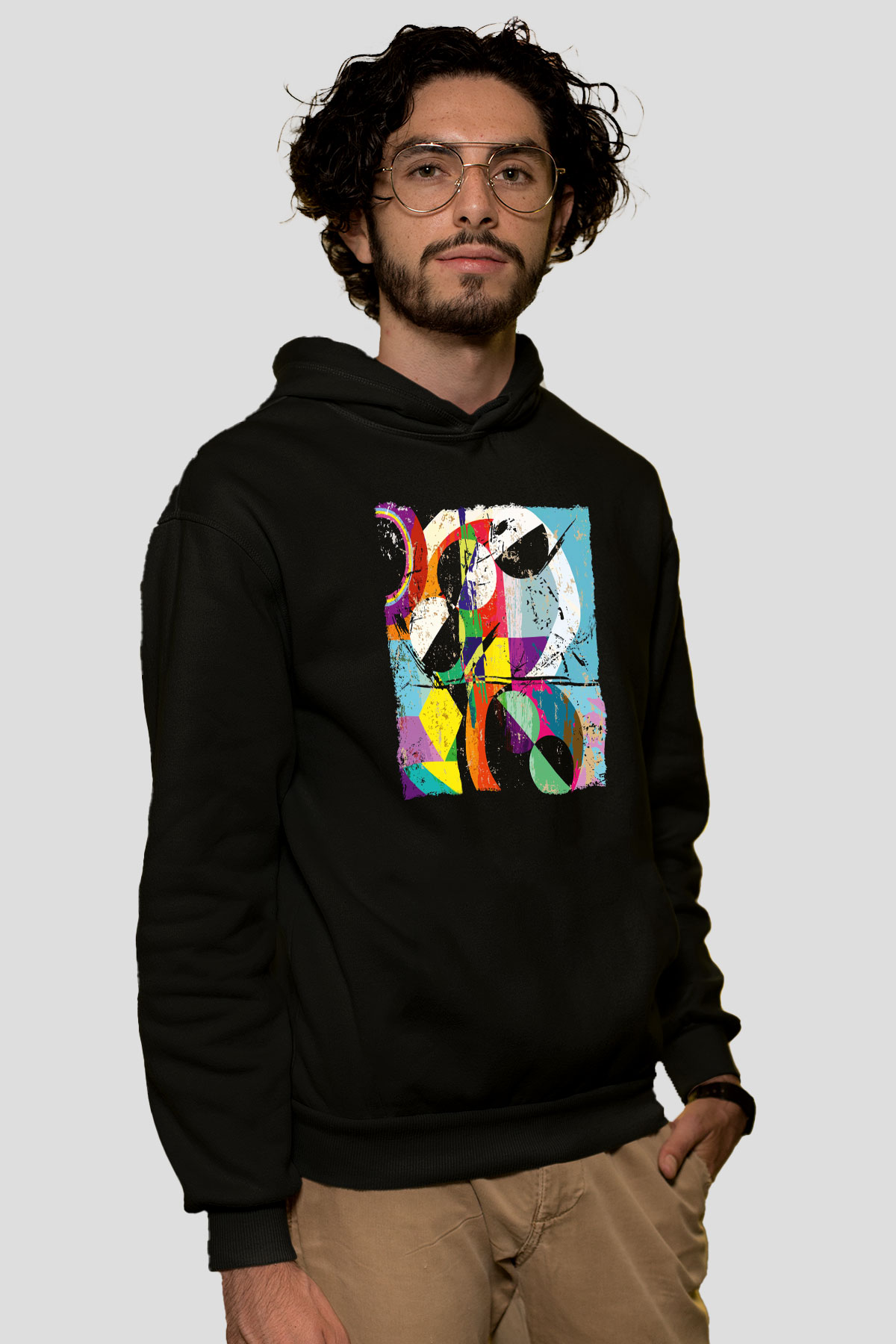 Kolaj Siyah Unisex Hoodie
