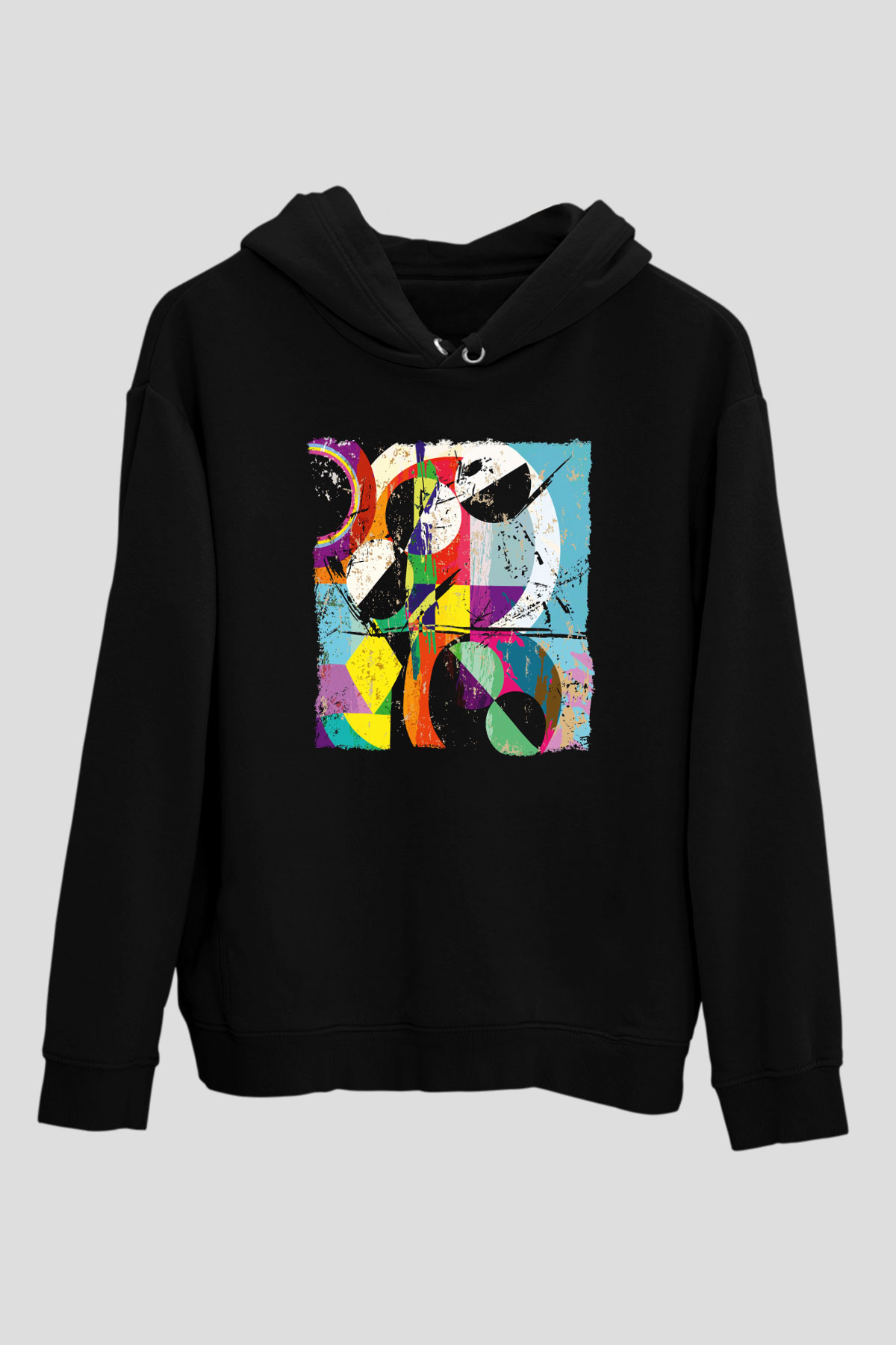 Kolaj Siyah Unisex Hoodie