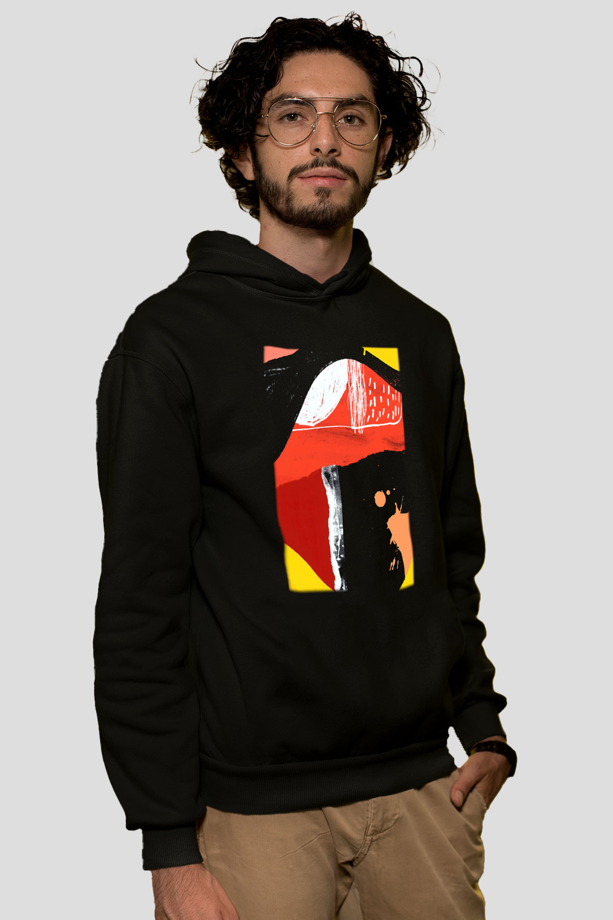 Kolaj Siyah Unisex Hoodie