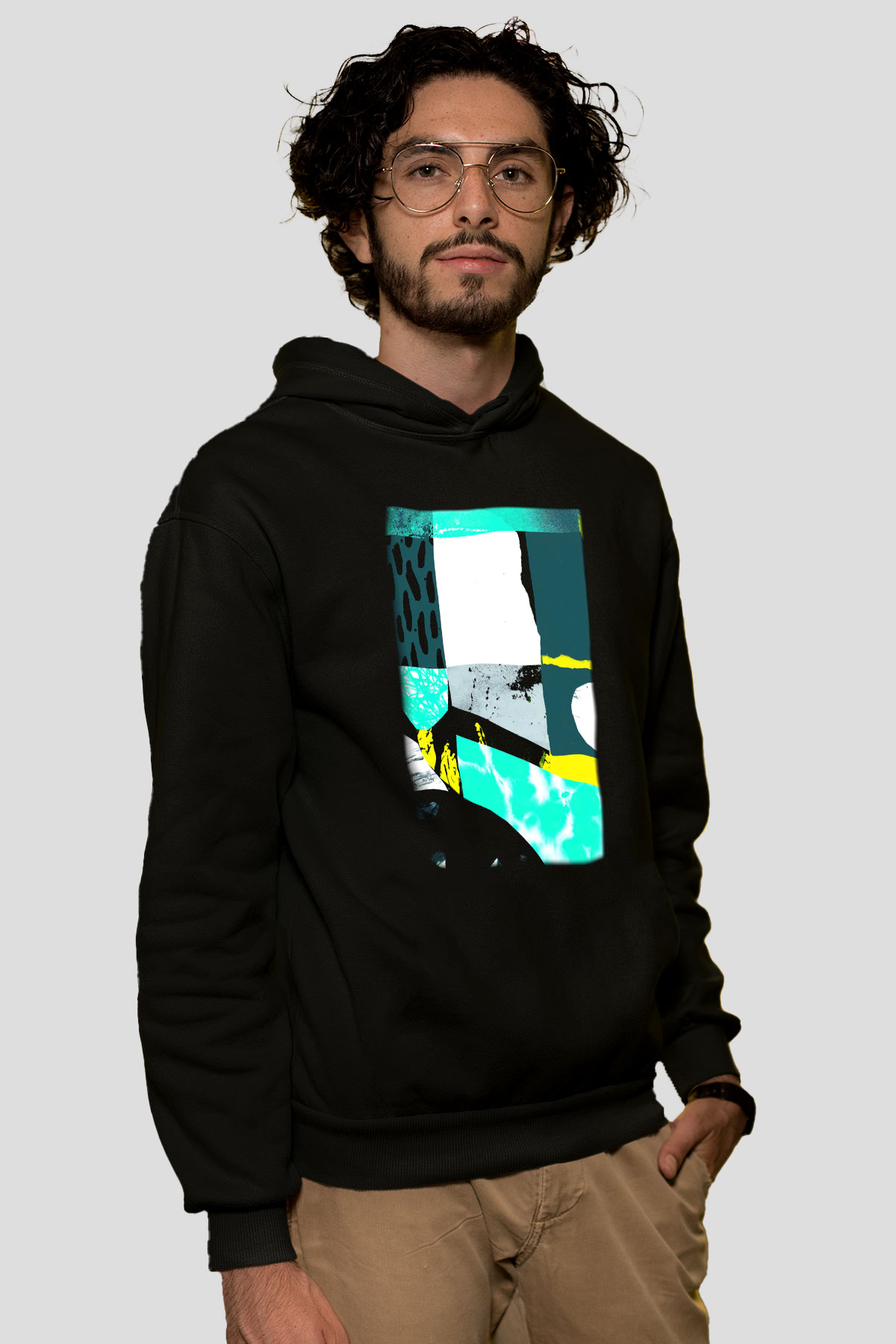 Kolaj Siyah Unisex Hoodie