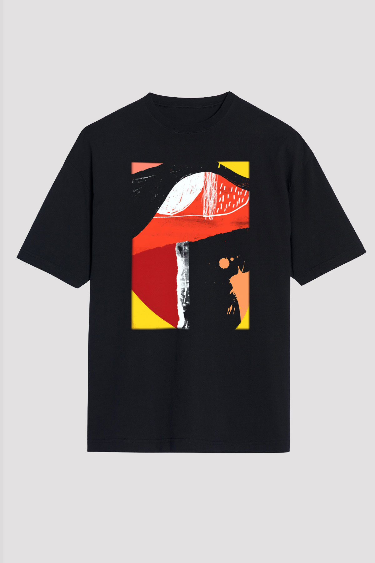 Kolaj Siyah Unisex Oversize Tişört T-Shirt