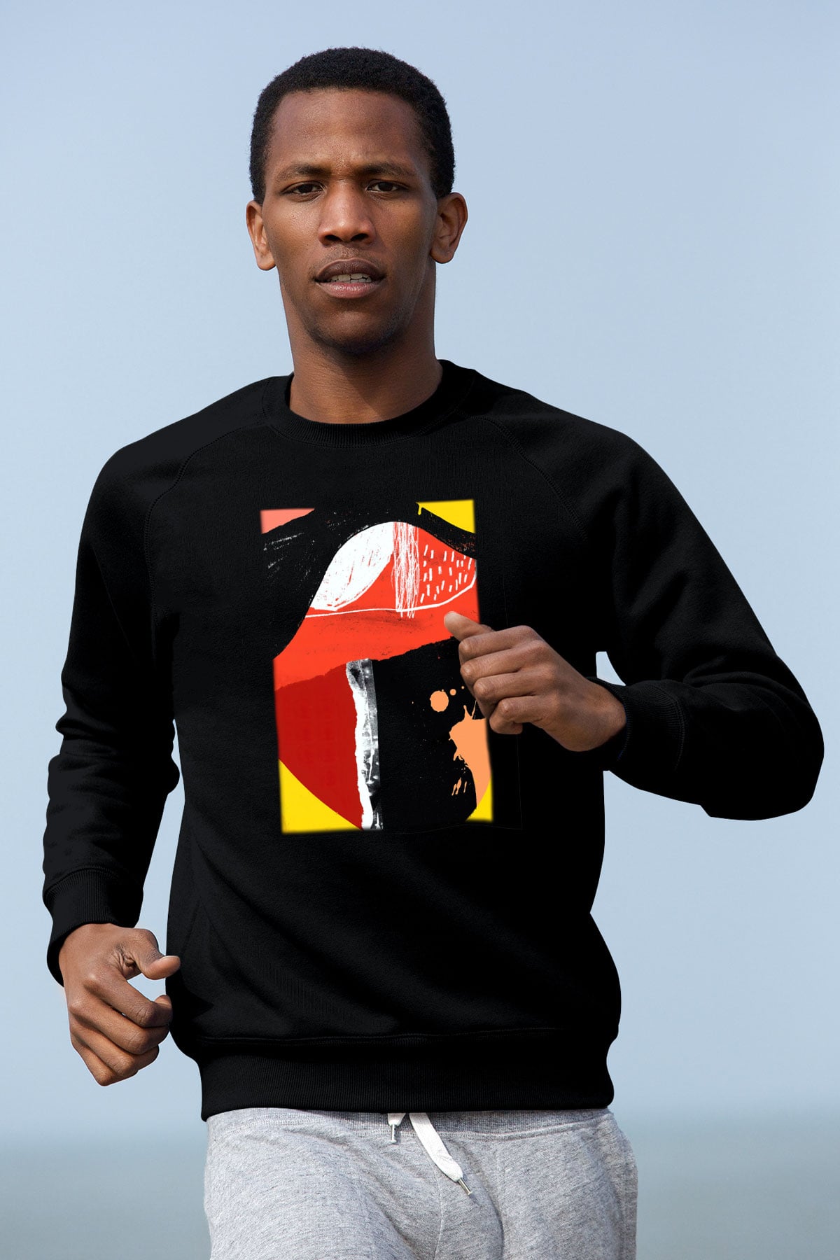 Kolaj Siyah Unisex Sweatshirt