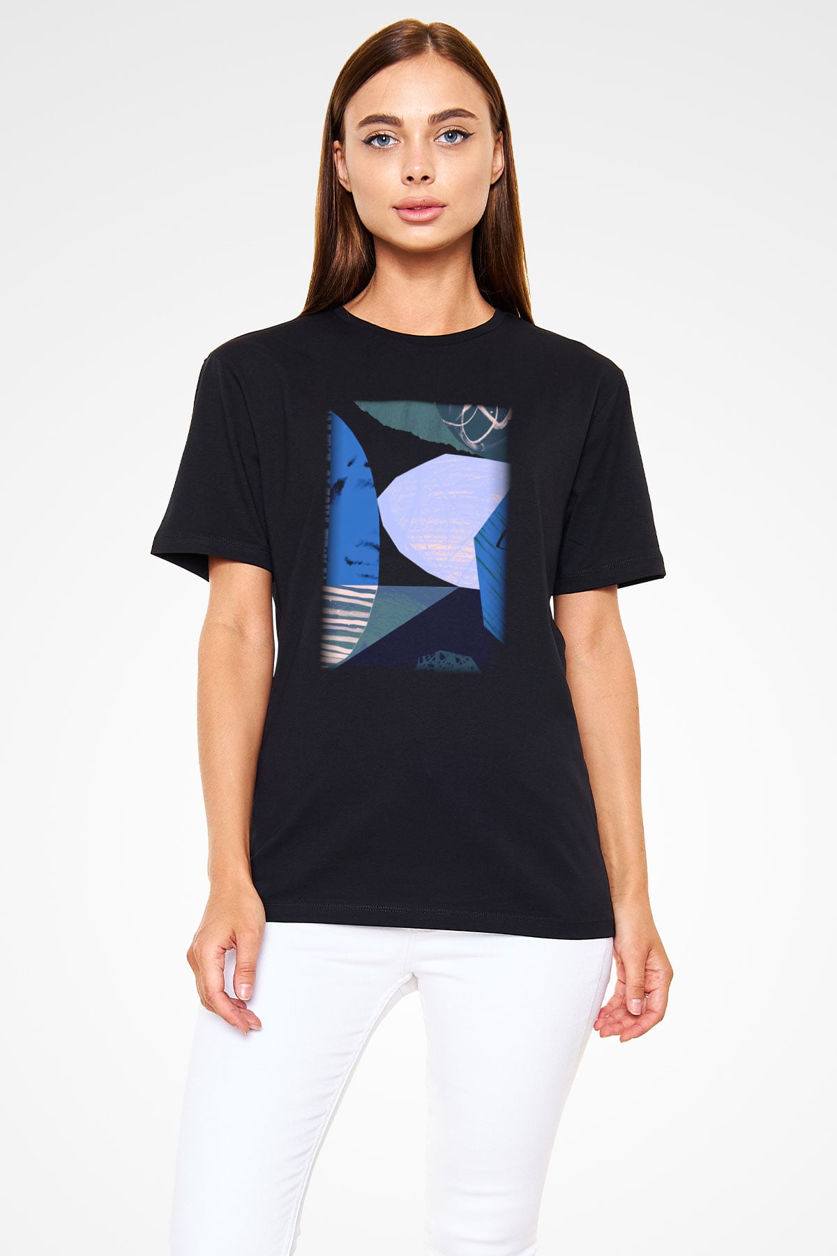 Kolaj Siyah Unisex Tişört T-Shirt - TişörtFabrikası