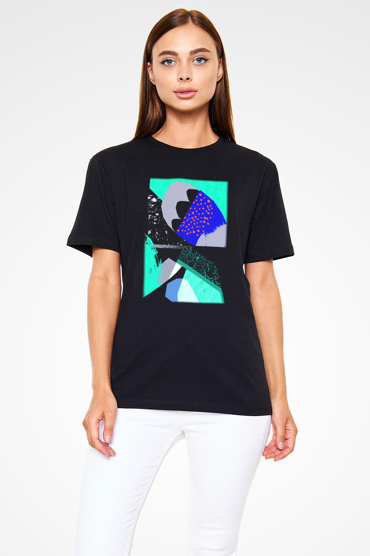 Kolaj Siyah Unisex Tişört T-Shirt - TişörtFabrikası