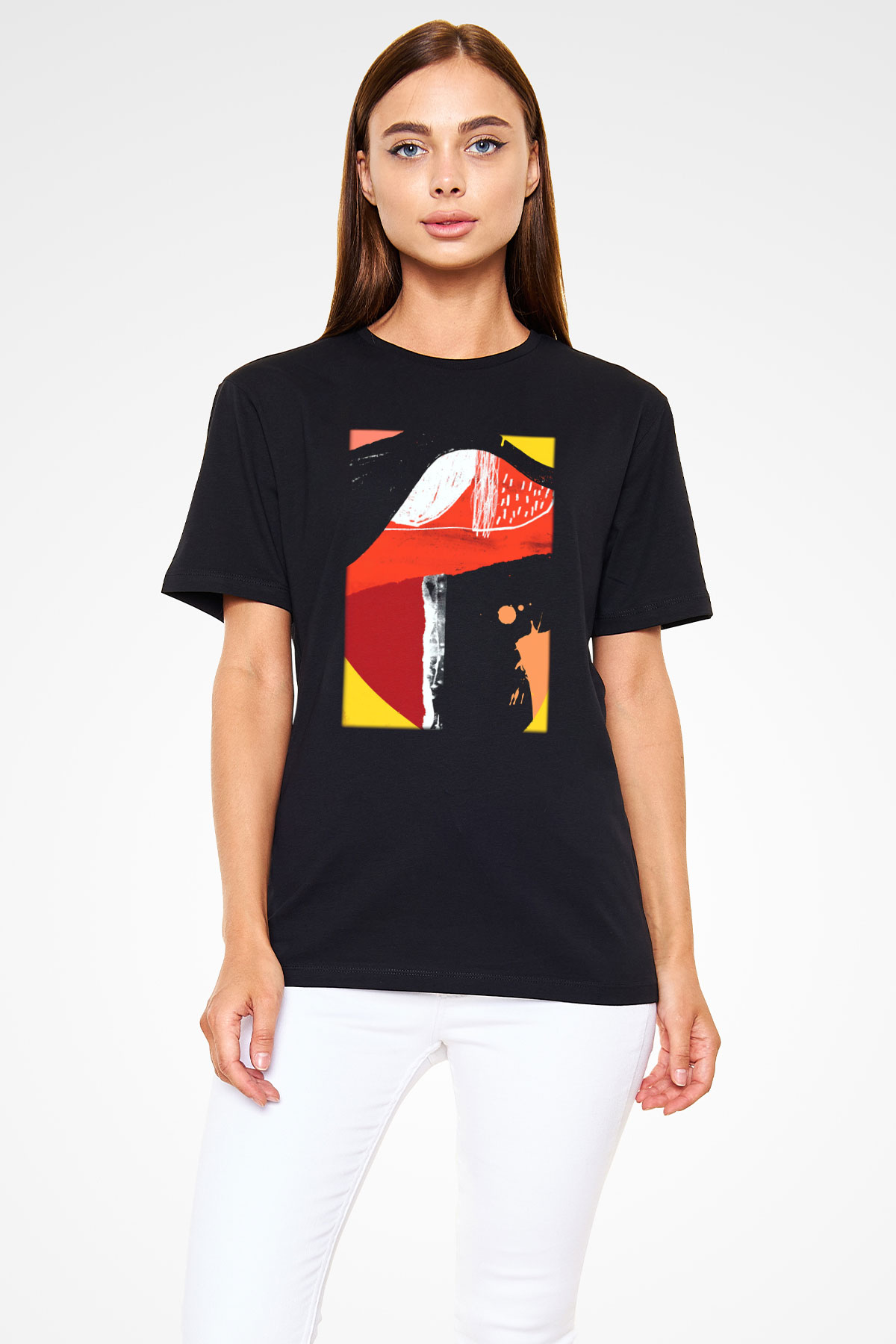 Kolaj Siyah Unisex Tişört T-Shirt - TişörtFabrikası