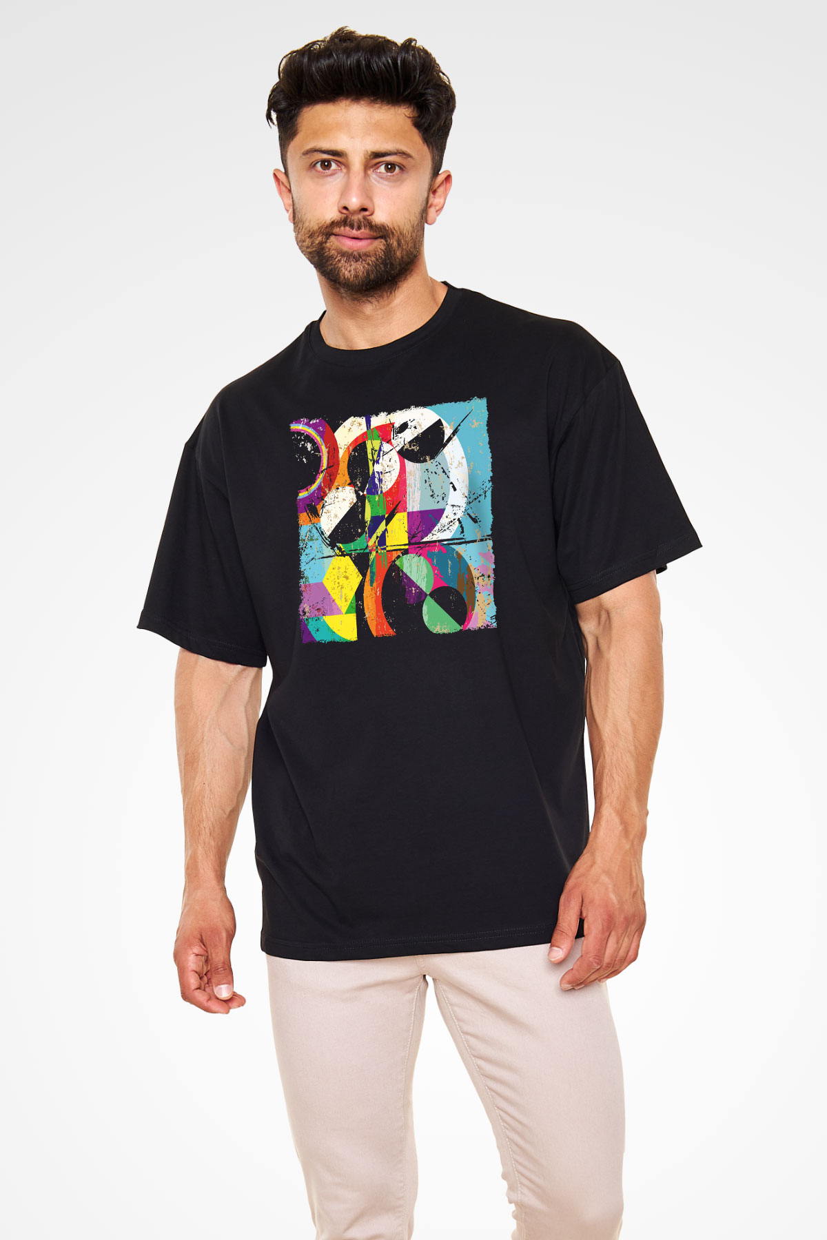 Kolaj Siyah Oversize Tişört Oversize T-shirt - TişörtFabrikası