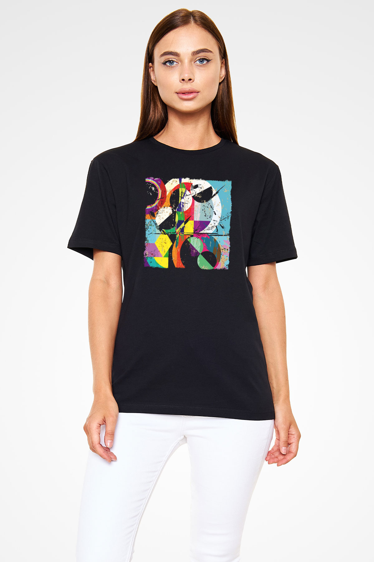 Kolaj Siyah Unisex Tişört T-Shirt - TişörtFabrikası
