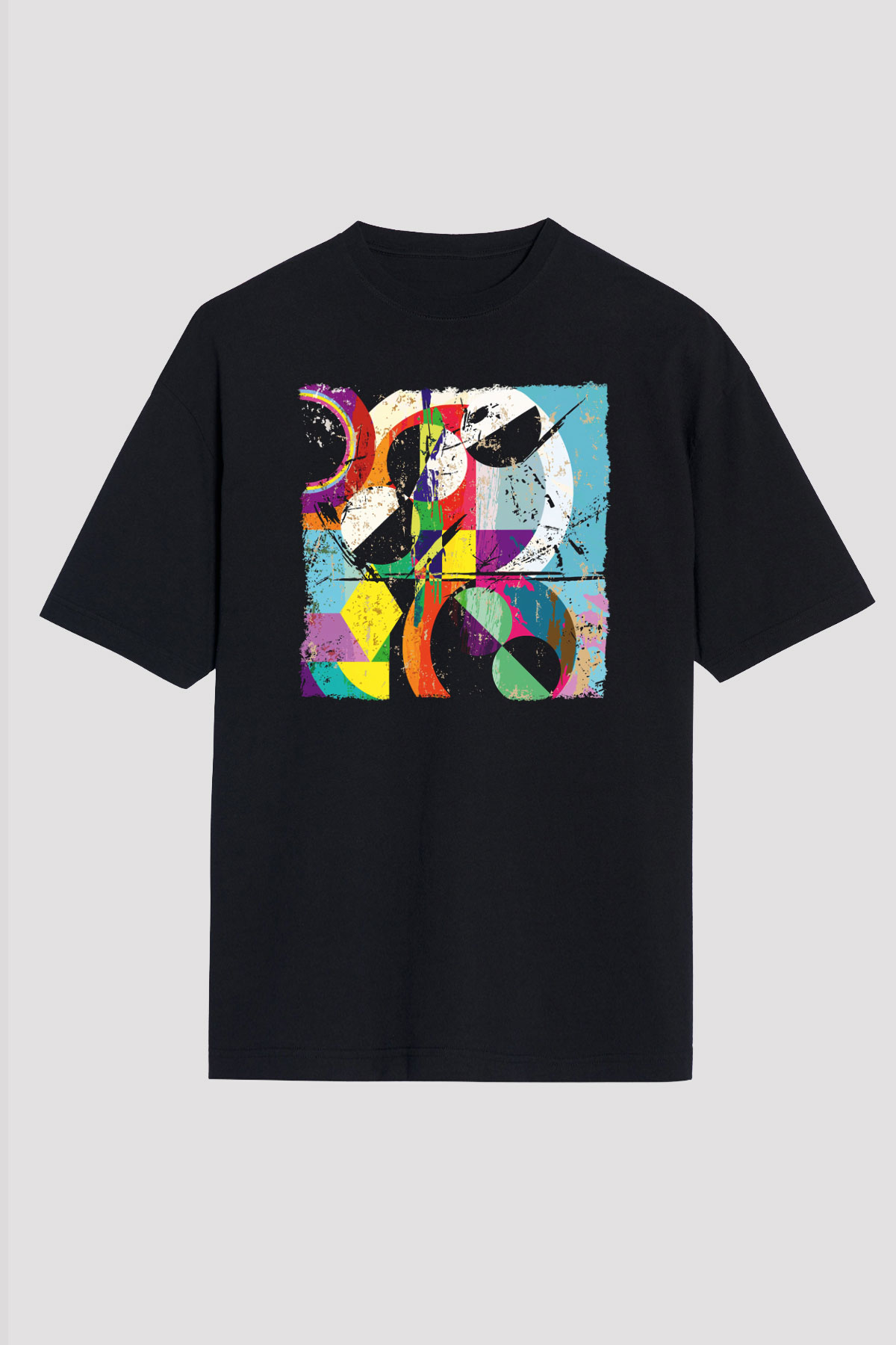 Kolaj Siyah Oversize Tişört Oversize T-shirt - TişörtFabrikası