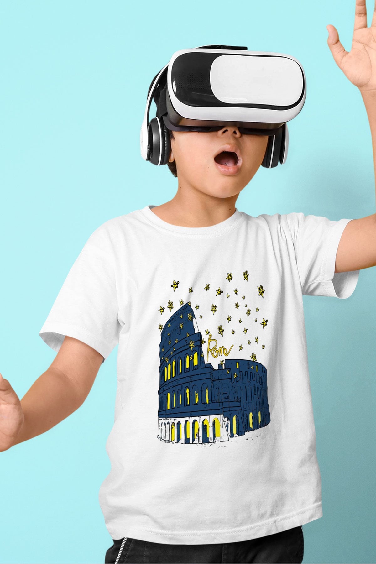 Kolezyum Beyaz Unisex Çocuk Tişört