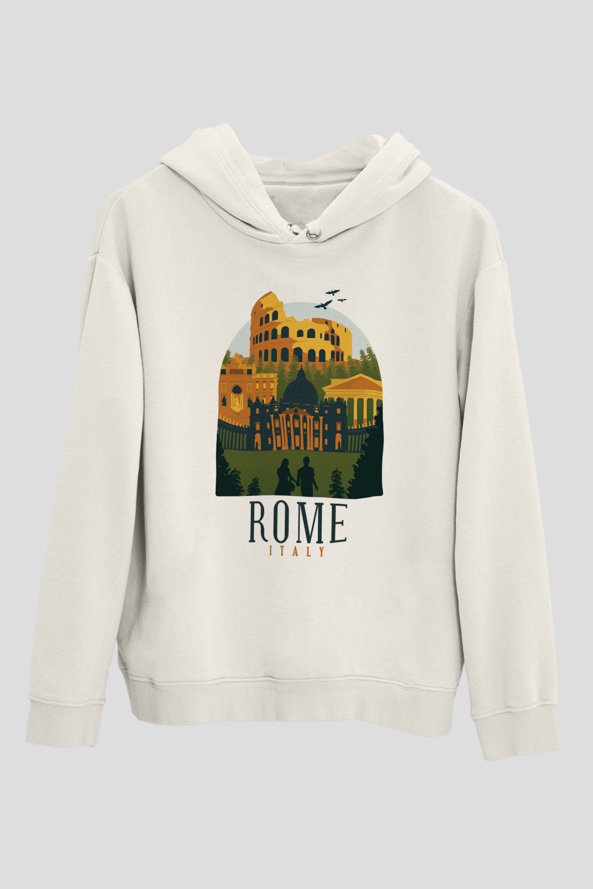Kolezyum Beyaz Unisex Hoodie