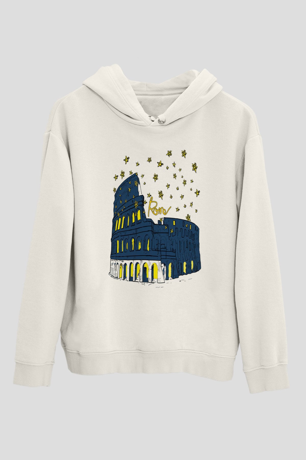 Kolezyum Beyaz Unisex Hoodie