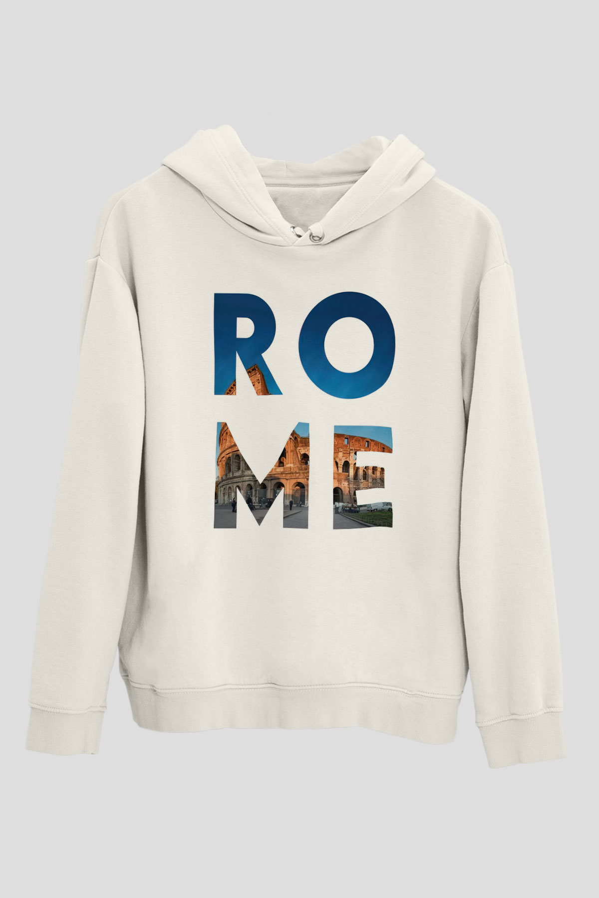 Kolezyum Beyaz Unisex Hoodie