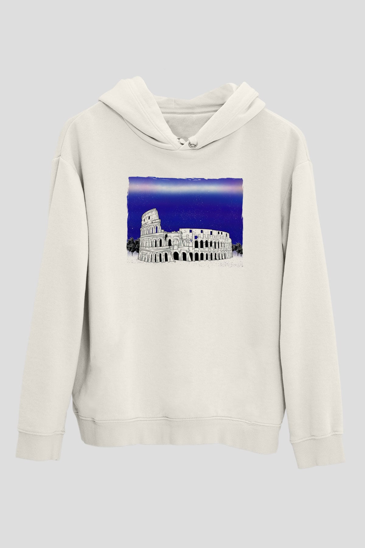 Kolezyum Beyaz Unisex Hoodie