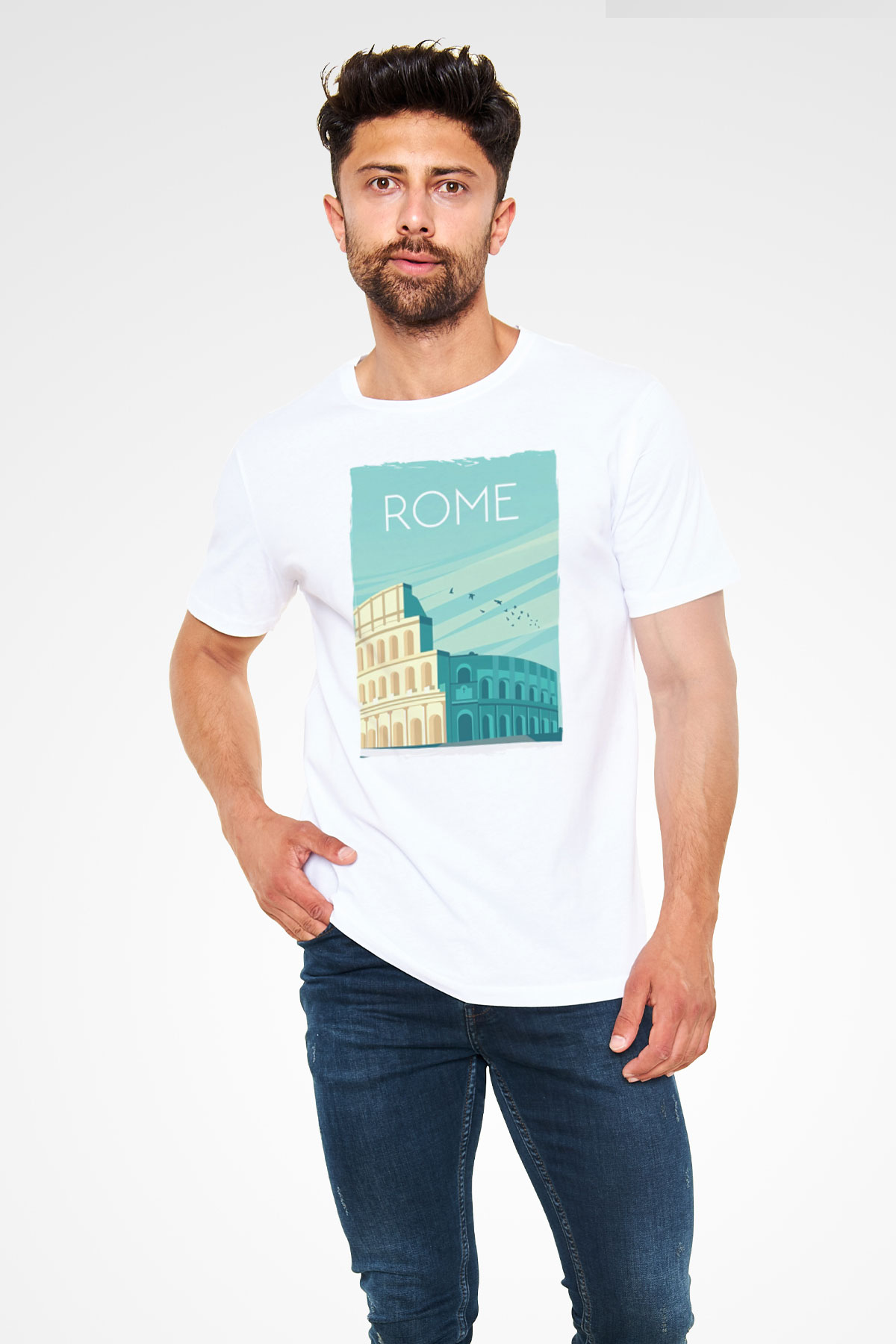 Kolezyum Beyaz Unisex Tişört T-Shirt - TişörtFabrikası