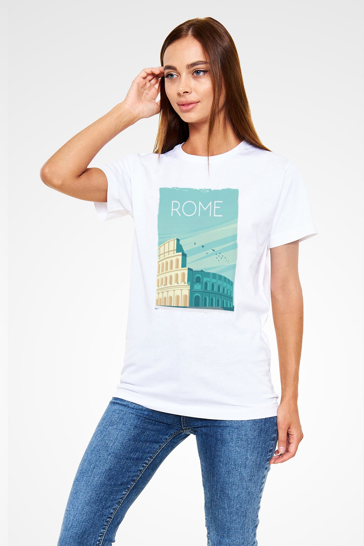 Kolezyum Beyaz Unisex Tişört T-Shirt - TişörtFabrikası