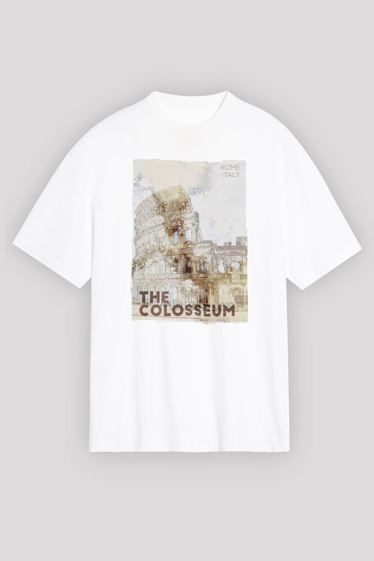 Kolezyum Beyaz Oversize Tişört Oversize T-shirt - TişörtFabrikası