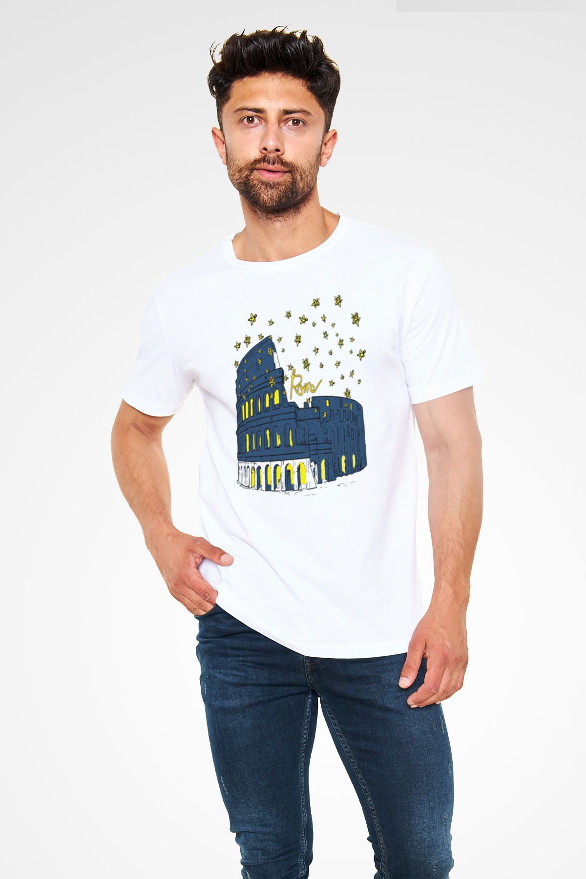 Kolezyum Beyaz Unisex Tişört T-Shirt - TişörtFabrikası