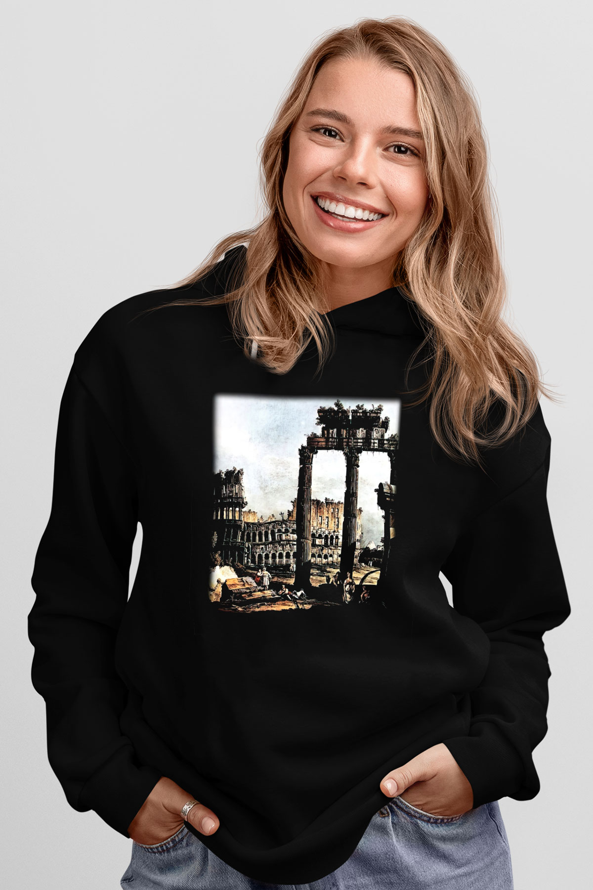 Kolezyum Siyah Unisex Hoodie