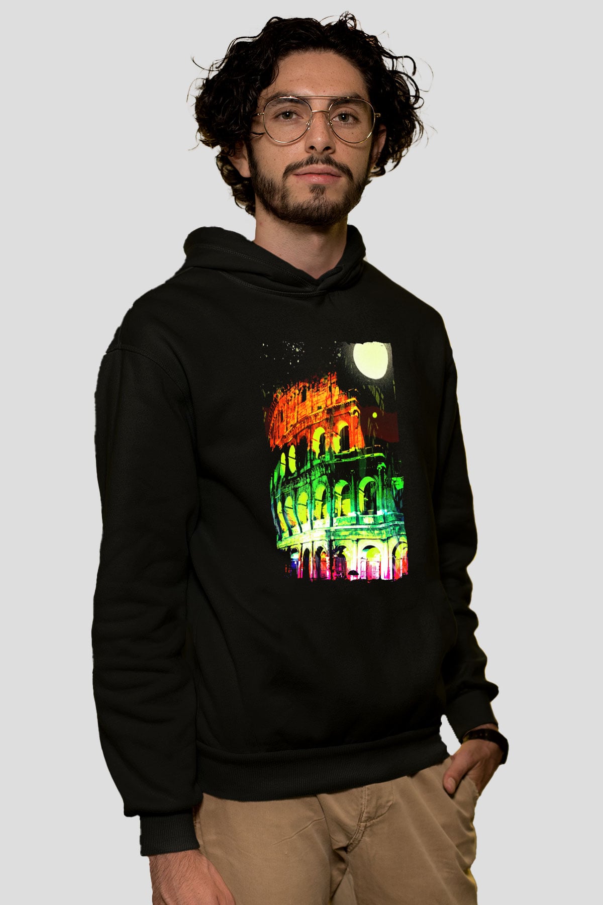 Kolezyum Siyah Unisex Hoodie