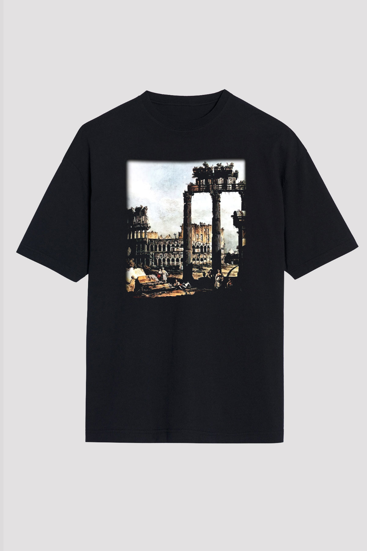 Kolezyum Siyah Unisex Oversize Tişört T-Shirt
