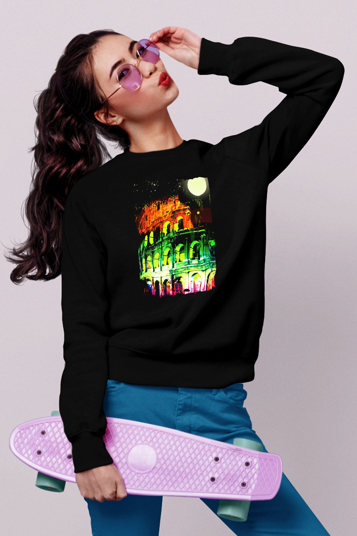 Kolezyum Siyah Unisex Sweatshirt